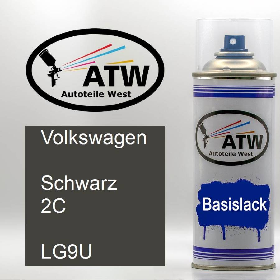 Volkswagen, Schwarz 2C, LG9U: 400ml Sprühdose, von ATW Autoteile West.